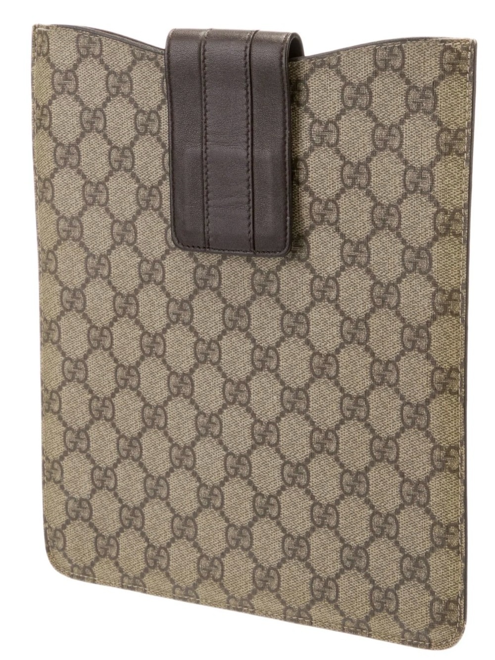 AUTHENTIC Gucci Beige Brown GG Canvas Tablet Sleeve